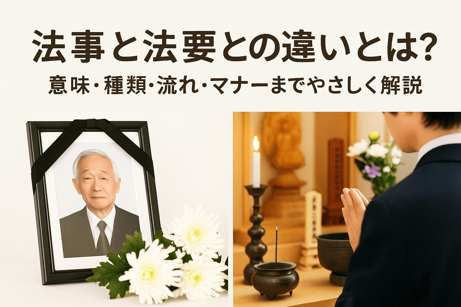 法事と法要との違いとは？意味・種類・流れ・マナーまでやさしく解説