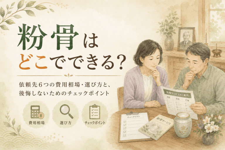 粉骨はどこでできる？依頼先6つの費用相場・選び方と、後悔しないためのチェックポイント